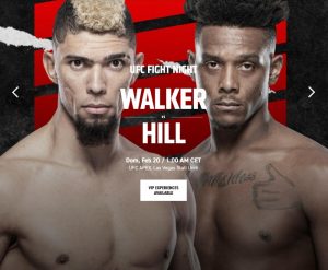 ufc fight night scommesse, quote e pronostico Walker vs Hill